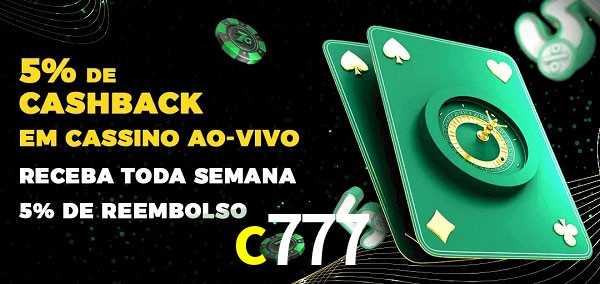 Promoções do cassino ao Vivo c777